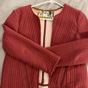 Anthropologie Quilted Jacket in Deep Red